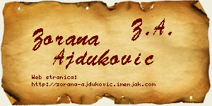 Zorana Ajduković vizit kartica